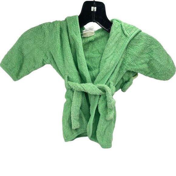 Carter's Baby Unisex Frog Robe Hooded Belted Fleece Green Size 18 Months - Picture 3 of 9